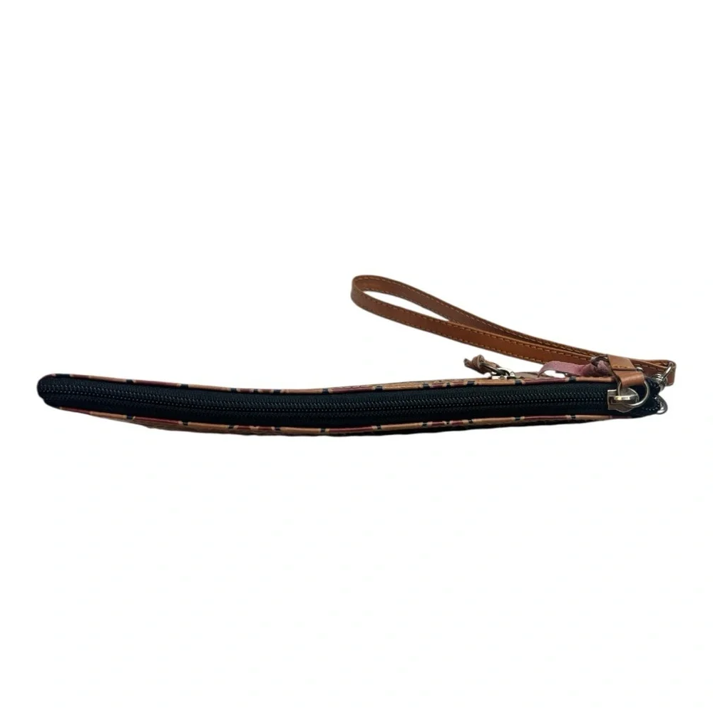 NWT’S World Market Genuine Leather Aztec Wrist Bag cognac, and red